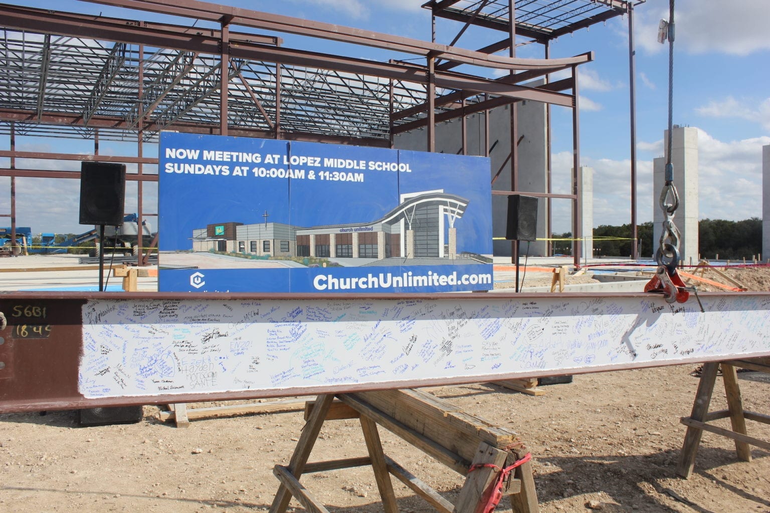 Beam Signing: Church Unlimited San Antonio - Joeris General Contractors