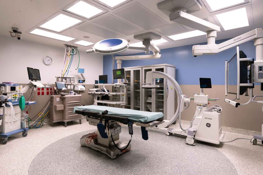 The bronchoscopy suite at the Advanced Diagnostic Center highlights state-of-the-art design in hospital construction.