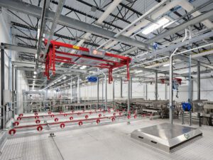 Soli Organic’s high-tech harvesting room, built by Joeris to enhance sustainable indoor farming, showcases modern argricultural construction in Texas.